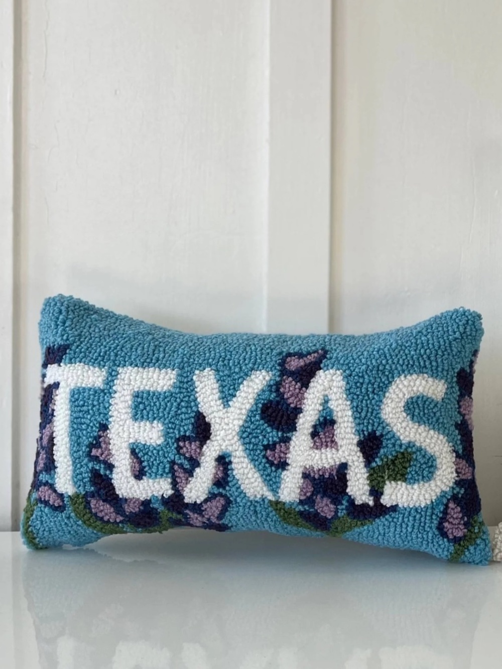 NWT Texas Blue Bonnet Hook Pillow